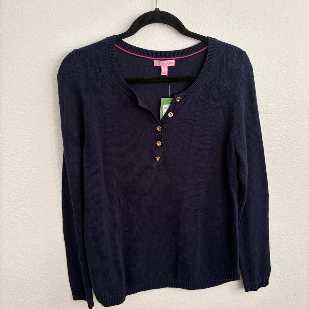 Lilly Pulitzer Navy Button Down Sweater